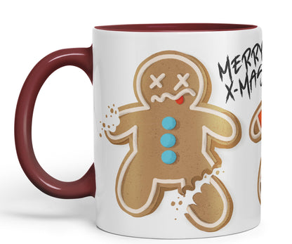 Vixar Gingerbread Man Cake Christmas, Xmas Designs Presents Coloured Ceramic Mug Cup Gift 330ml 11oz Work Office Tea Coffee Gift (CH1)