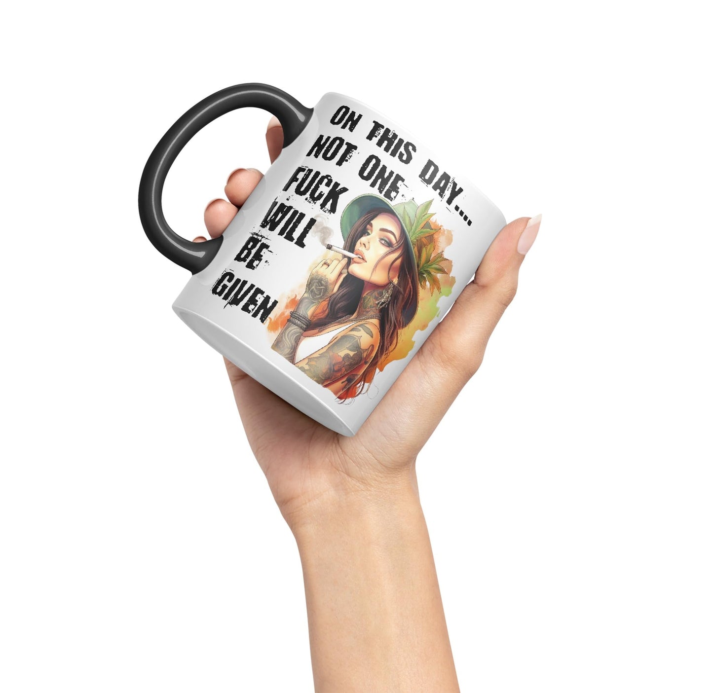 On This Day.. Not one f.. Will be Given Sarcastic Joke Ceramic Coloured Mug Cup for Tea Coffee Hot Brew Gift 330ml 11 OZ