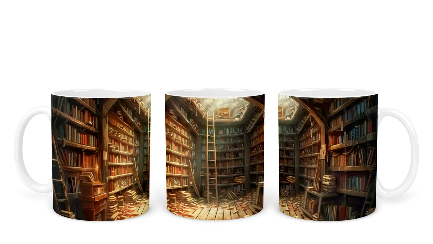 Vixar Book Wall Mug Ceramic Mug Cup Gift for Reading Lovers, 10oz V1