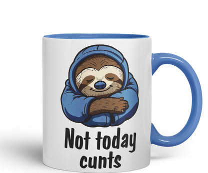 Not Today c.. Sloth Sarcastic Joke Gift Ceramic Coloured Mug Cup for Tea Coffee Hot Brew 330ml 11Oz