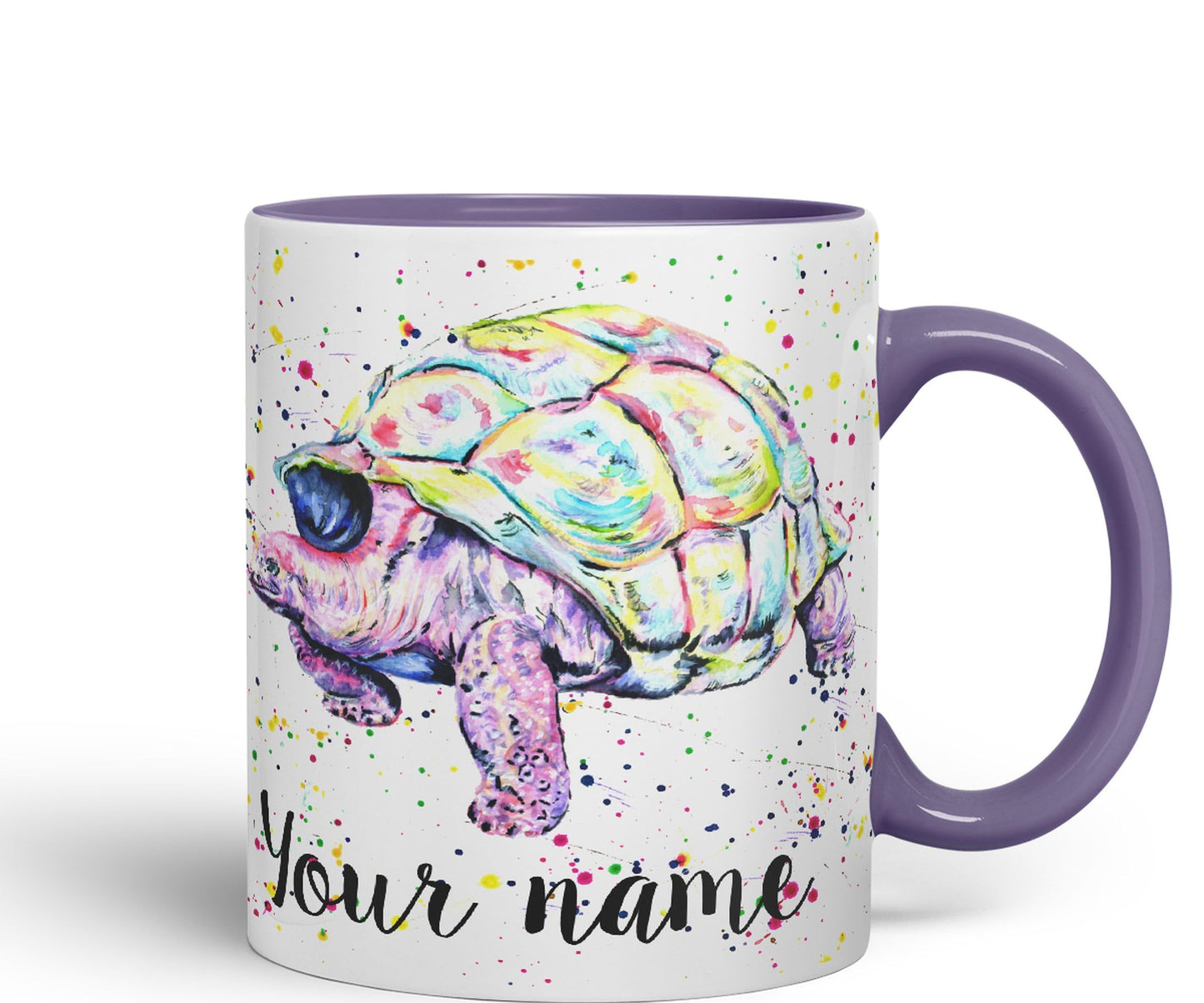 Personalised mug with Your Text name Tortoise Sea animals Watercolour Art Coloured Ceramic Mug Cup Gift 330ml 11oz Custom Work Office Tea Coffee