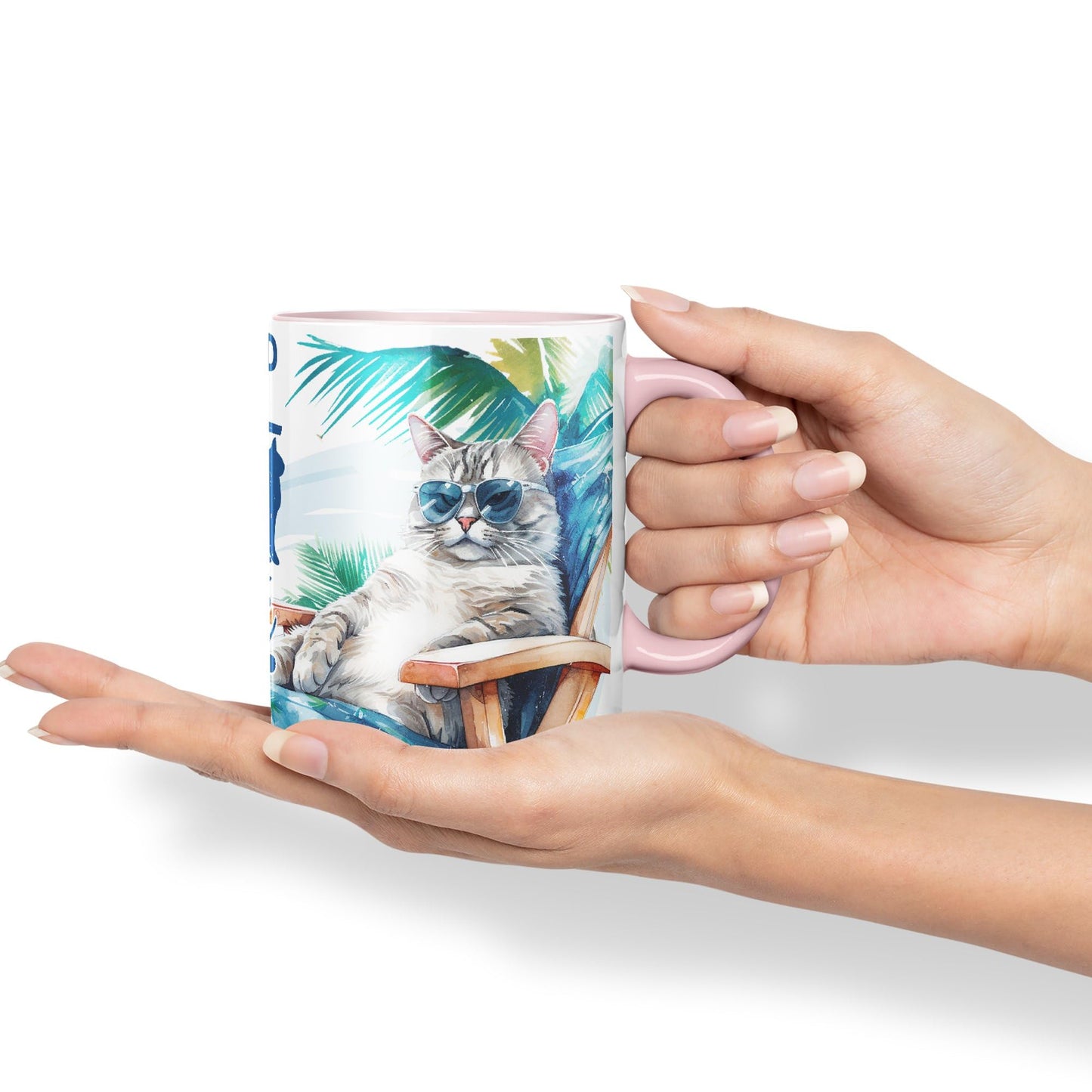 Vixar Cat Lover I Work Hard so My cat can Have a Better Life Coloured Ceramic Mug Cup Gift 330ml 11oz Work Office Tea Coffee