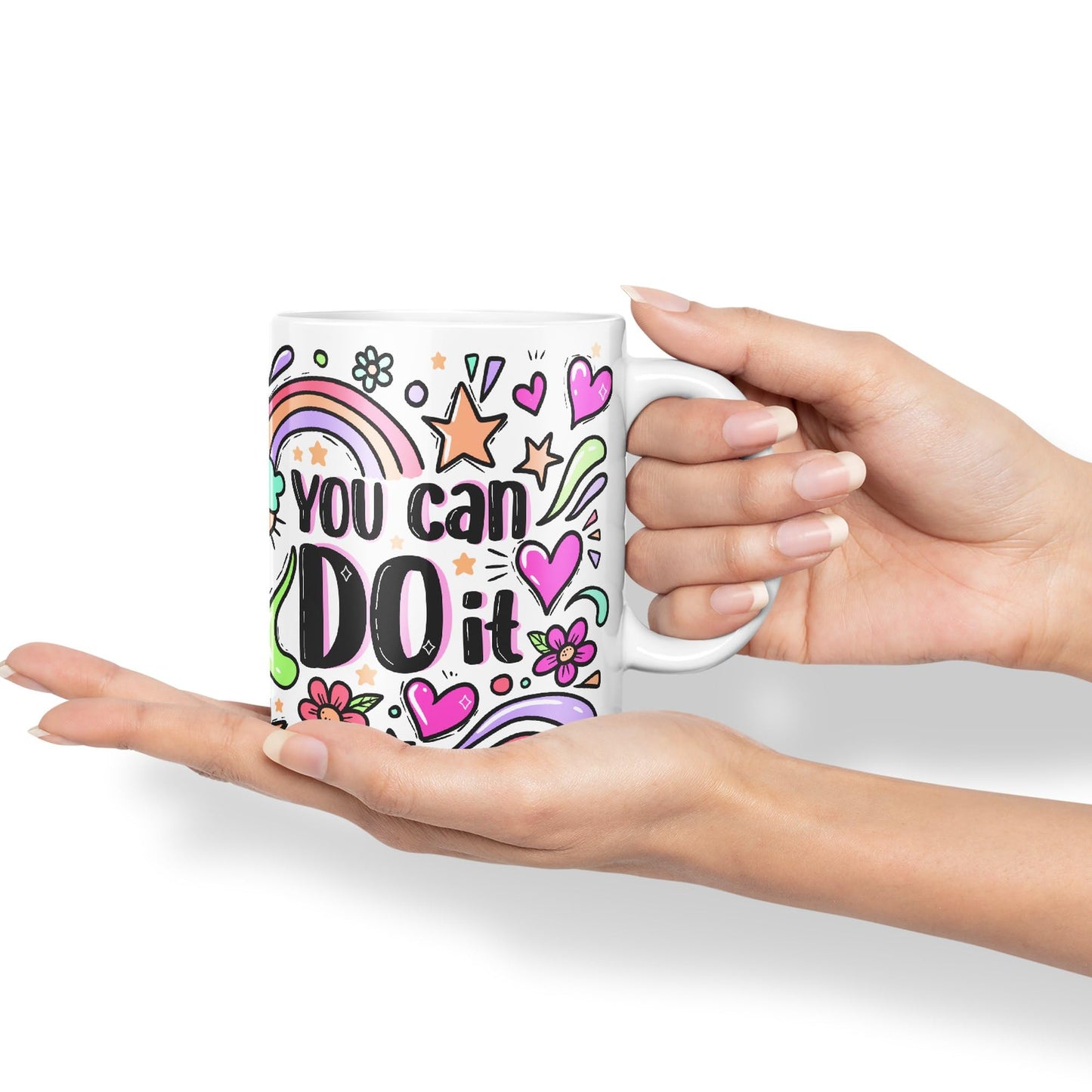 Vixar You Can Do It Motivation Gift Presents Coloured Ceramic Mug Cup Gift 330ml 11oz Work Office Tea Coffee