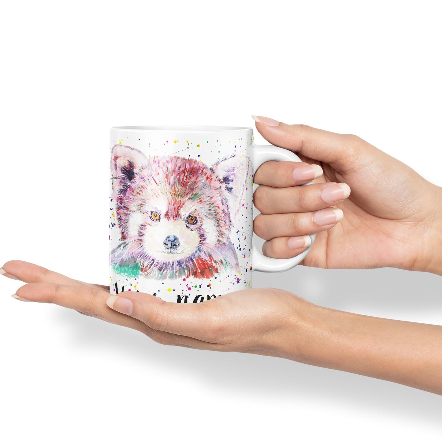 Vixar Personalised with Your Text Red Panda Animals Art Coloured Ceramic Mug Cup Gift 330ml 11oz Custom Work Office Tea Coffee