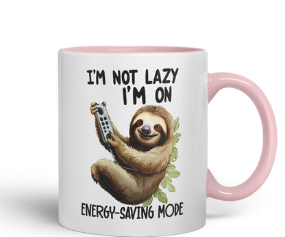 I'm Not Lazy I'm On Energy-Saving Mode Sloth Joke sarkasm Sarcastic Ceramic Coloured Mug Cup for Tea Coffee Hot Brew 330ml 11Oz Gift