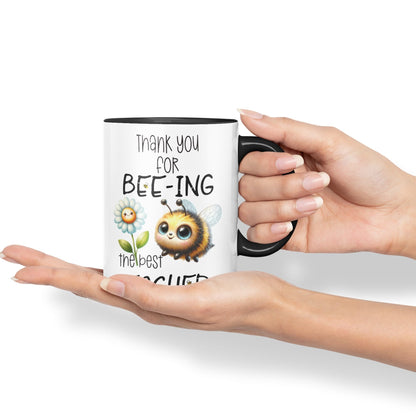 Teacher Thank You for Bee-ing The best teacher Ceramic Coloured Mug Cup for Tea Coffee Hot brew 330ml 11Oz