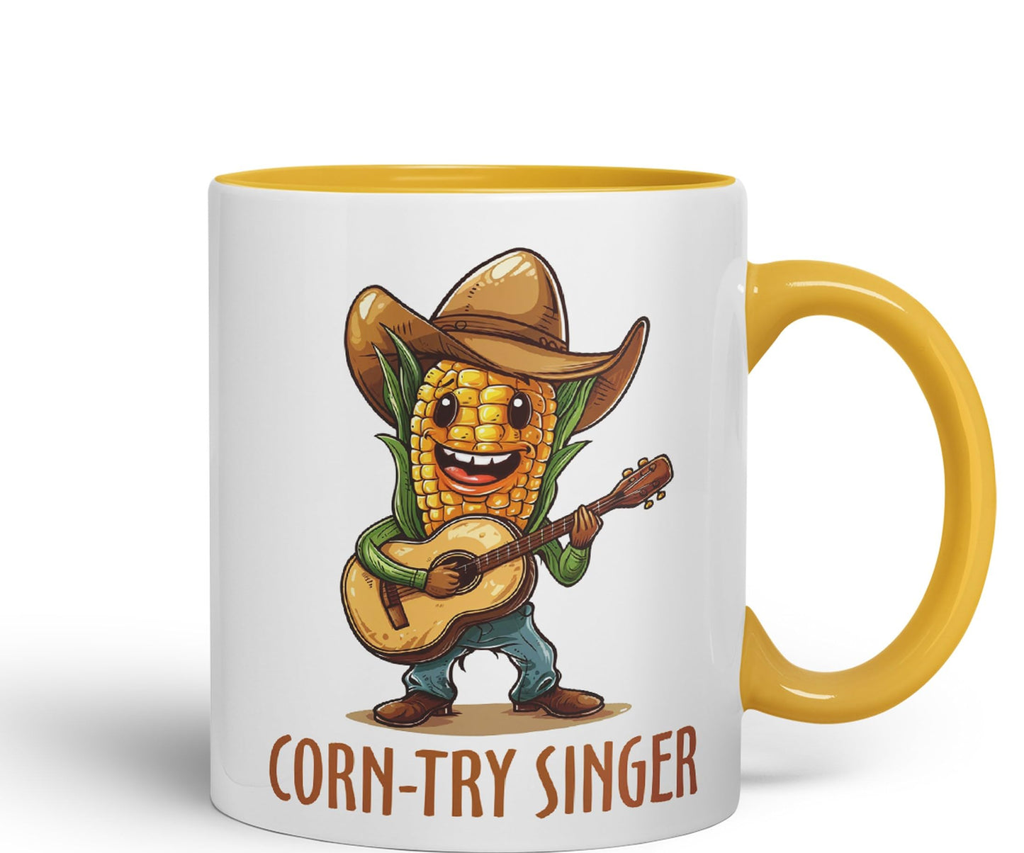 Corn-Try Singer Joke sarkasm Sarcastic Ceramic Coloured Mug Cup for Tea Coffee Hot Brew 330ml 11Oz Gift