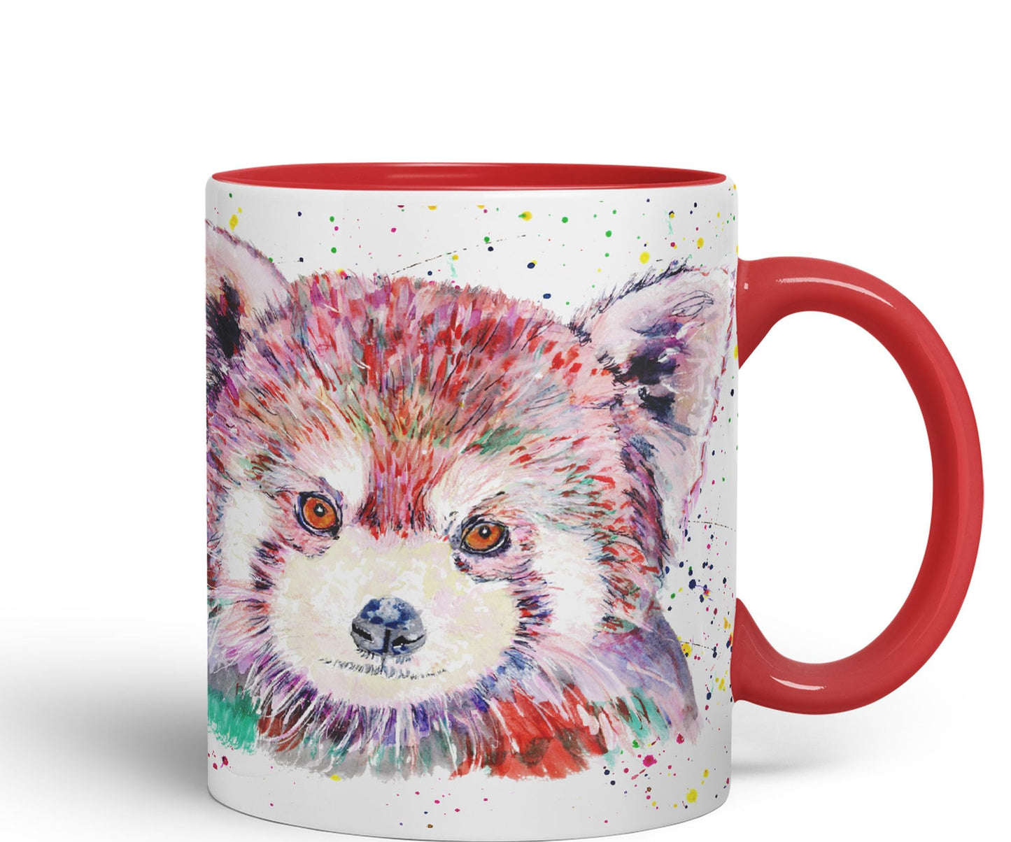 Vixar Red Panda Animals Watercolour Art Coloured Ceramic 330 ml Mug Cup Gift Birthday Work Office Tea Coffee