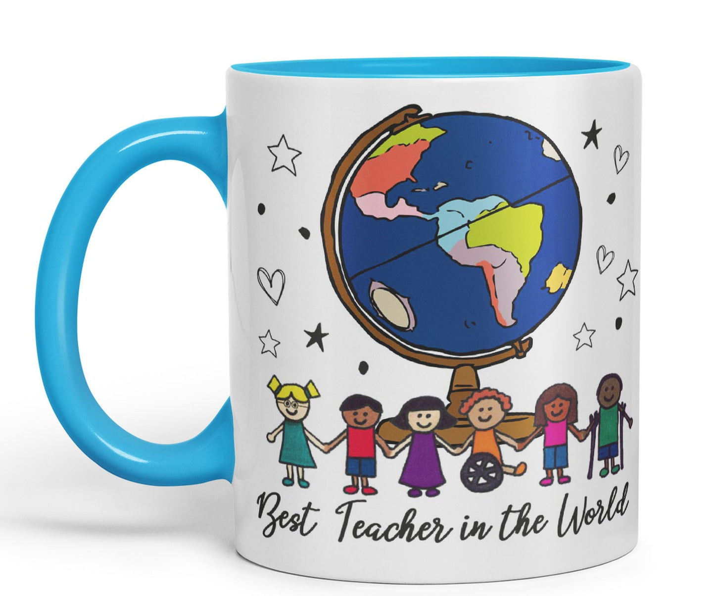 Vixar Best Teacher in The World, Teacher Mug, Teacher Gift from Kids, School Gift, end of Year