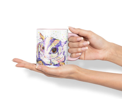 Vixar Sugar Glider Australian wildlifeanimals Watercolour Art Coloured Mug Cup Gift Birthday Work Office Tea Coffee