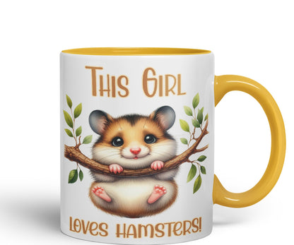 This Girl Loves Hamster Joke sarkasm Sarcastic Ceramic Coloured Mug Cup for Tea Coffee Hot Brew 330ml 11Oz Gift