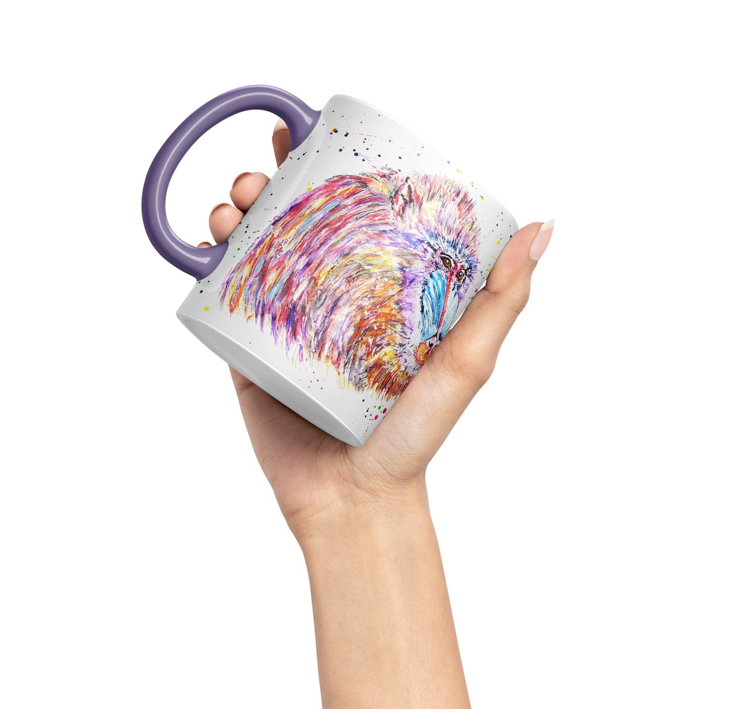 Vixar Mandrill Monkey Ape Animals Watercolour Art Coloured Ceramic 330 ml Mug Cup Gift Birthday Work Office Tea Coffee