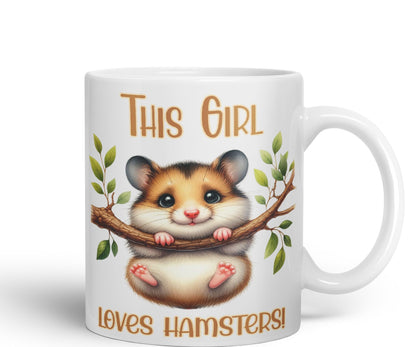 This Girl Loves Hamster Joke sarkasm Sarcastic Ceramic Coloured Mug Cup for Tea Coffee Hot Brew 330ml 11Oz Gift