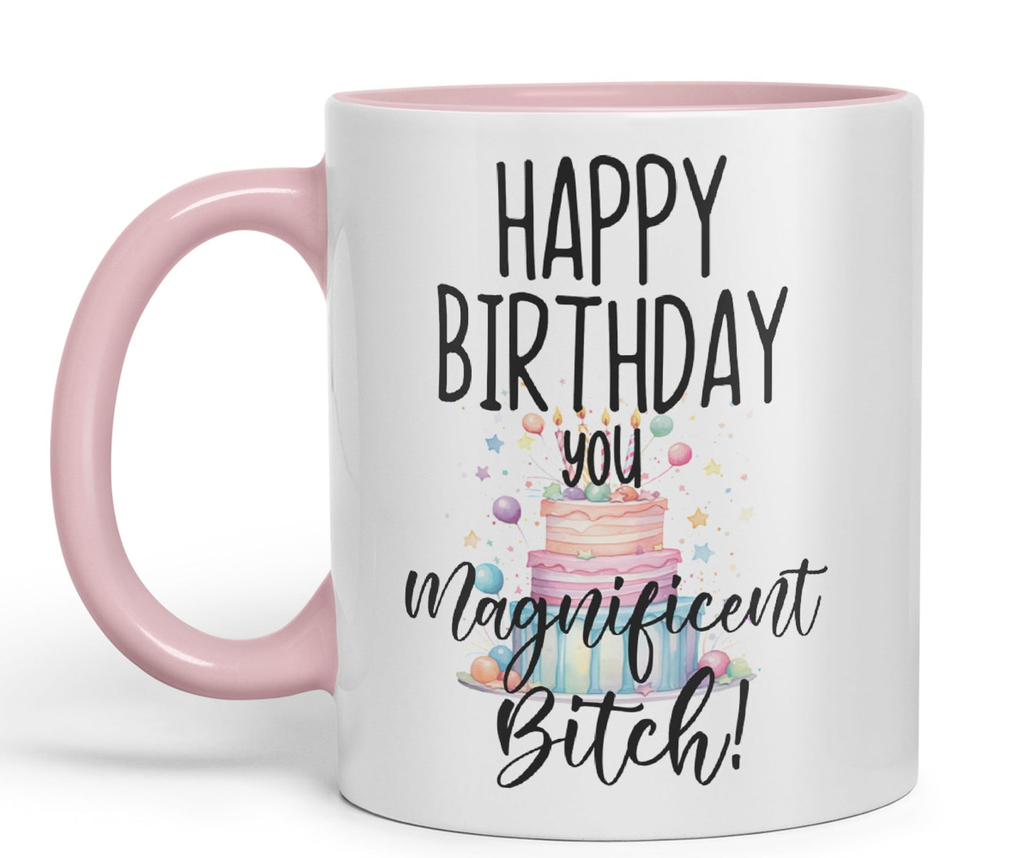 Happy Birthday You Magnificent Bitch! Joke sarkasm Sarcastic Ceramic Coloured Mug Cup for Tea Coffee Hot Brew 330ml 11Oz Gift