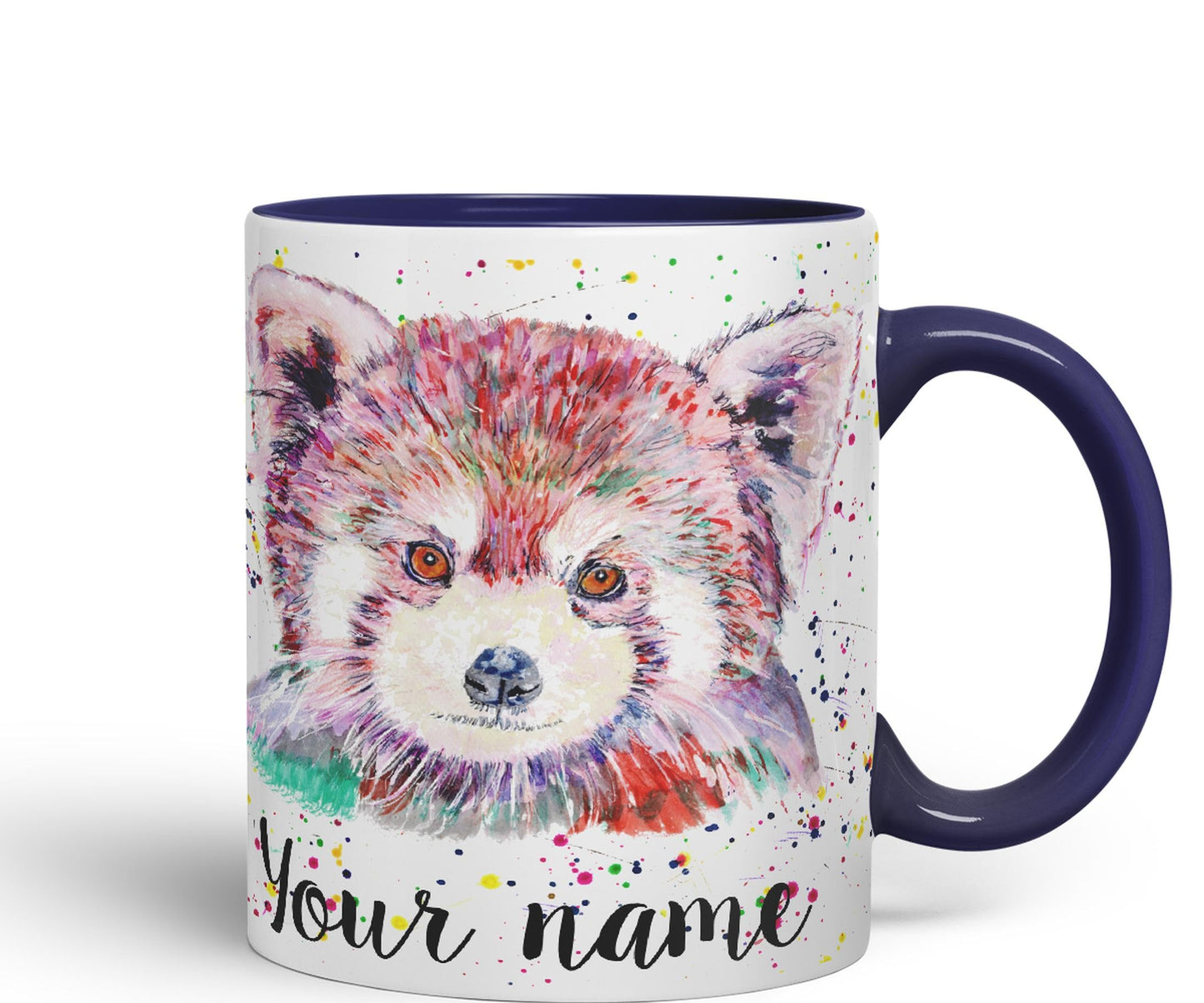 Vixar Personalised with Your Text Red Panda Animals Art Coloured Ceramic Mug Cup Gift 330ml 11oz Custom Work Office Tea Coffee