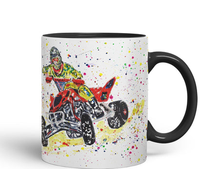 Vixar Motor Quad Bike Motocross Watercolour Art Coloured creamic 330 ml Mug Cup Gift Birthday Work Office Tea Coffee