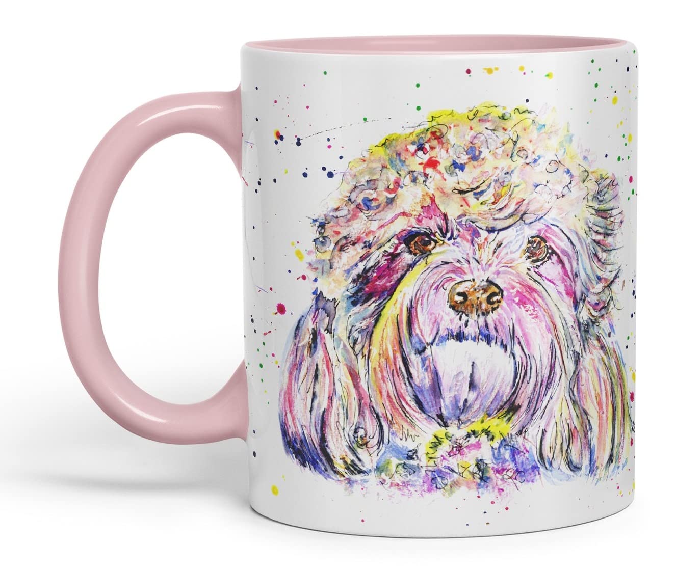 Vixar Cavapoo Puppies Dog Pet Animals Watercolour Art Coloured Mug Cup Gift Birthday Work Office Tea Coffee