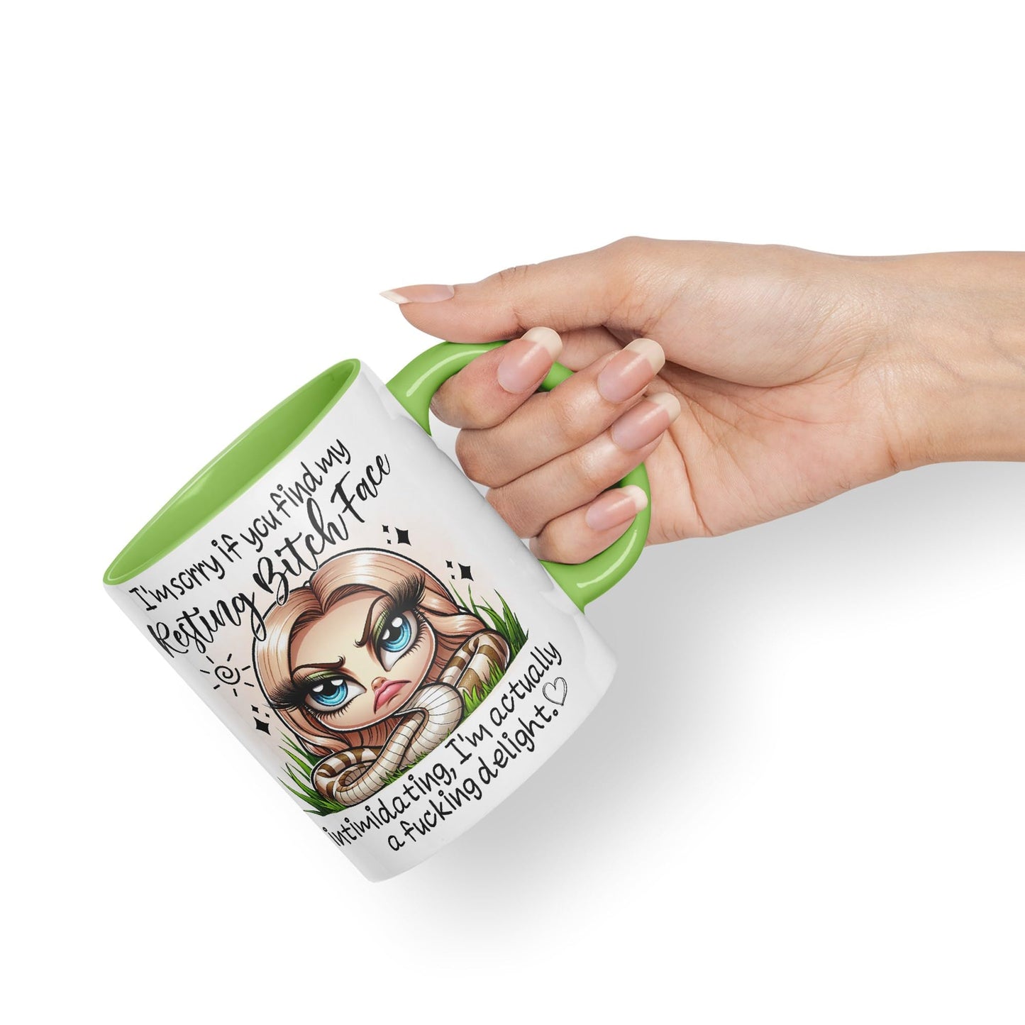 Im Sorry if You find My Resting Bitch face...,Snake Joke sarkasm Sarcastic Ceramic Coloured Mug Cup for Tea Coffee Hot Brew 330ml 11Oz Gift