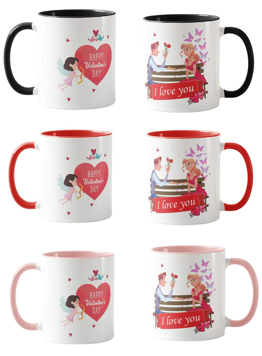 Valentines Day Gift Coloured Mug Cup11oz Ceramic Novelty Gift Couple, I Love You, VD11