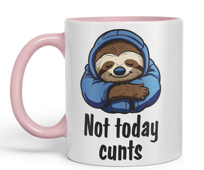 Not Today c.. Sloth Sarcastic Joke Gift Ceramic Coloured Mug Cup for Tea Coffee Hot Brew 330ml 11Oz