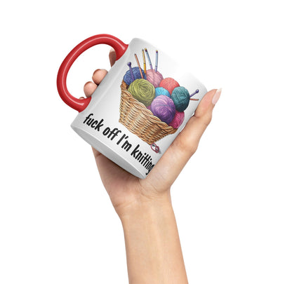 I'm Knitting f.. Off Joke Sarcastic Ceramic Coloured Mug Cup for Tea Coffee Hot Brew 330ml 11Oz
