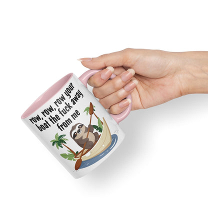 Row, Row, Your Boat thef… Away from Me Sarcastic Joke Ceramic Coloured Mug Cup for Tea Coffee Hot Brew 330ml 11 Oz Gift