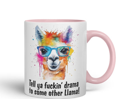 Tell ya fu.. Drama to Some Other Llama! Joke Sarcastic Ceramic Coloured Mug Cup for Tea Coffee Hot Brew 330ml 11Oz Joke