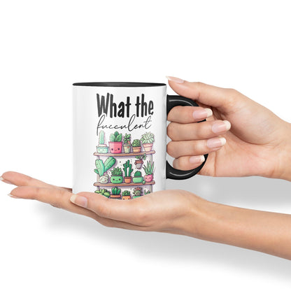 What The fucculent, Succulent Plant Joke Sarcastic Ceramic Coloured Mug Cup for Tea Coffee Hot Brew 330ml 11Oz Gift