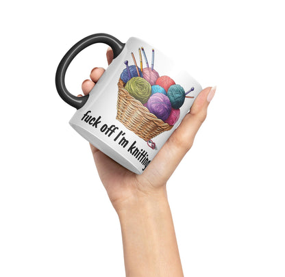 I'm Knitting f.. Off Joke Sarcastic Ceramic Coloured Mug Cup for Tea Coffee Hot Brew 330ml 11Oz