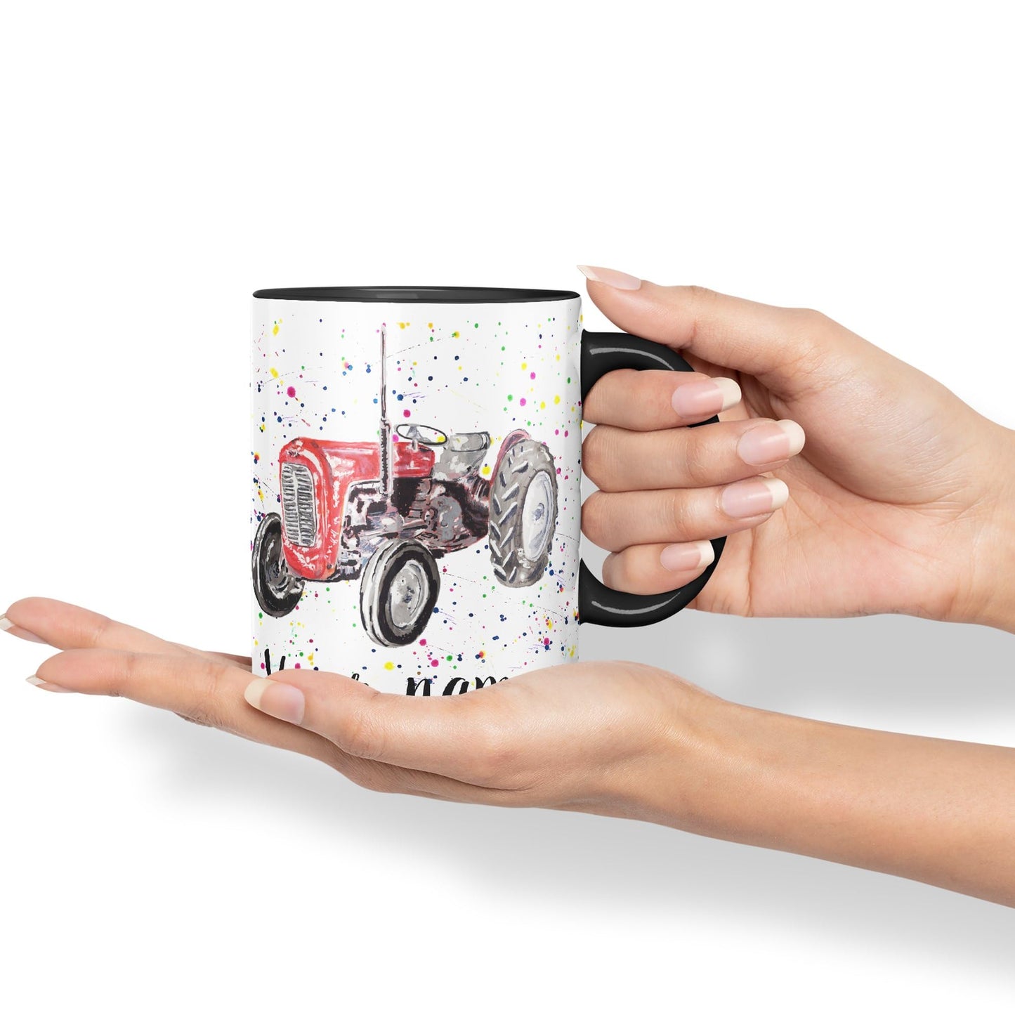 Vixar Personalised with Your Text Tractor Trucks Dump Truck Art Coloured Ceramic Mug Cup Gift 330ml 11oz Custom Work Office Tea Coffee