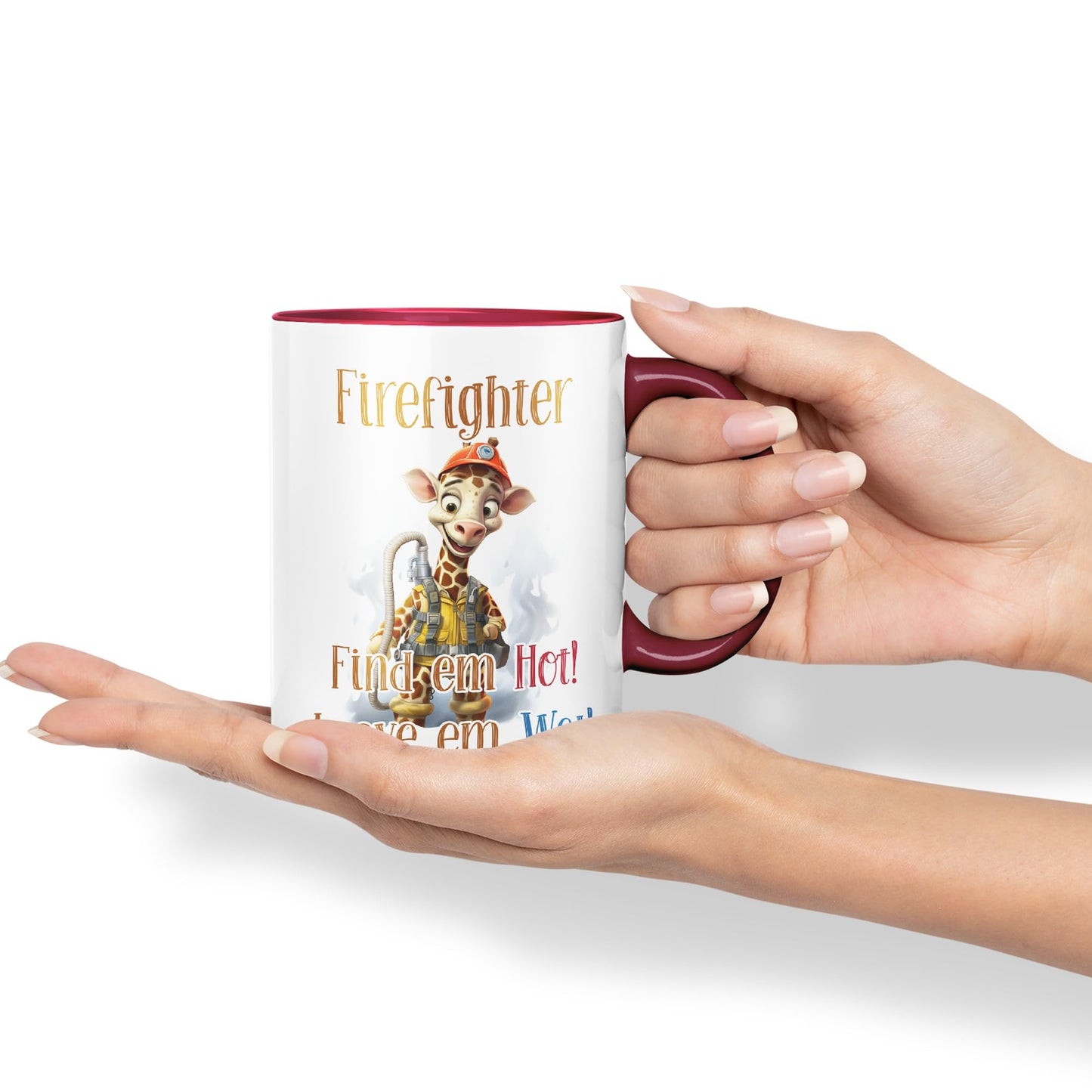 Firefighter Find em Hot! Leave em Wet! Joke sarkasm Sarcastic Ceramic Coloured Mug Cup for Tea Coffee Hot Brew 330ml 11Oz Gift