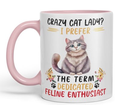 Vixar Crazy Cat Lady? I Prefer Sarcastic Joke Ceramic Coloured Mug Cup for Tea Coffee Hot Brew 330ml 11Oz