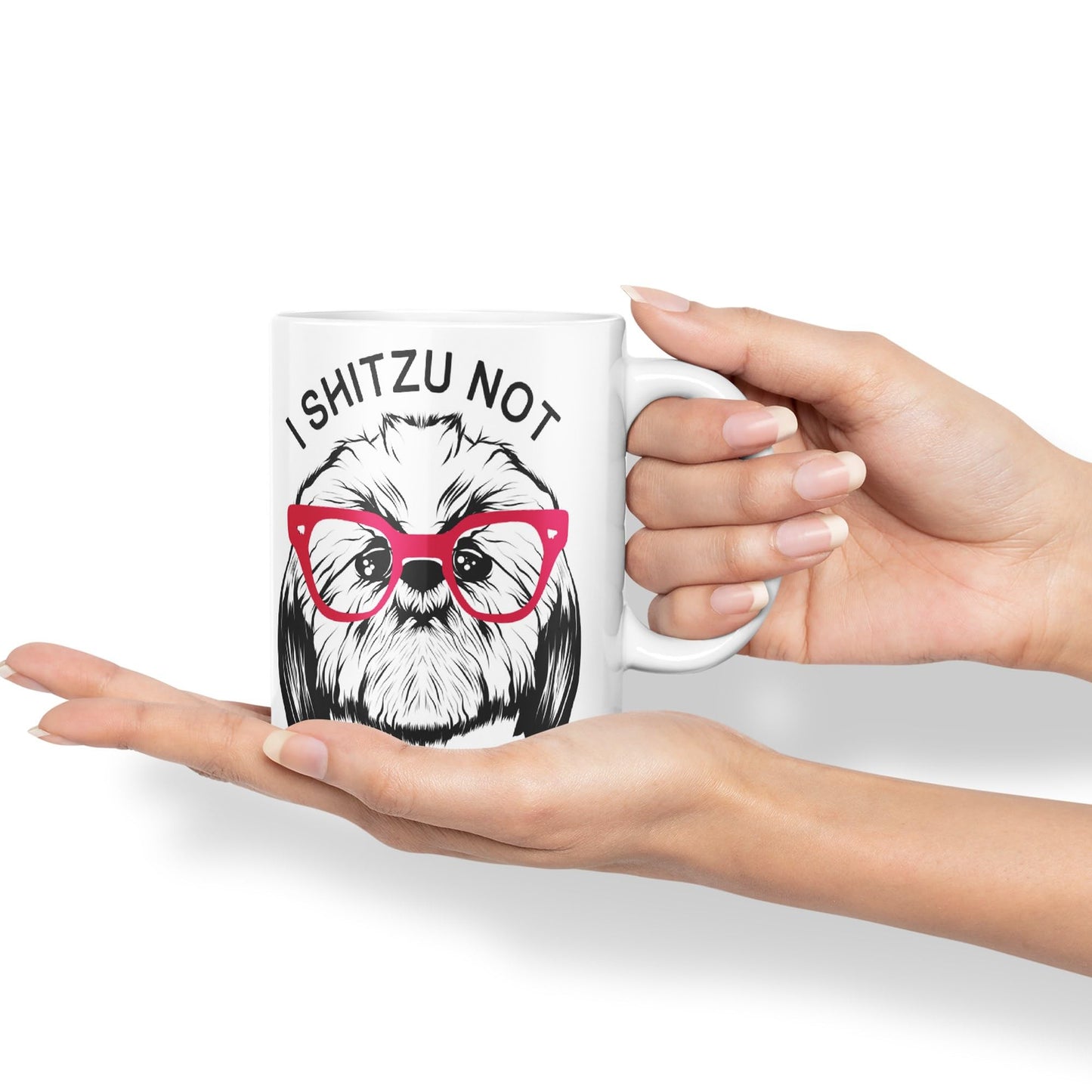 Vixar I Shitzu Not Great for Dog Lovers Funny Ceramic 330 ml Coloured Mug Cup Gift Tea Coffee Christmas Office Home Joke