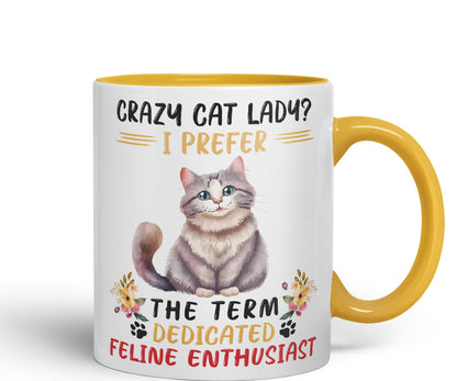 Vixar Crazy Cat Lady? I Prefer Sarcastic Joke Ceramic Coloured Mug Cup for Tea Coffee Hot Brew 330ml 11Oz