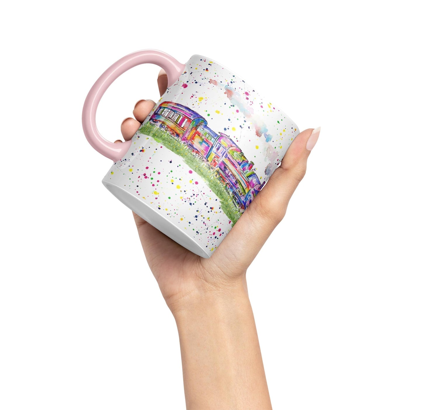 Vixar Steam Train Watercolour Art Coloured 330 ml Mug Cup Gift Birthday Work Office Tea Coffee