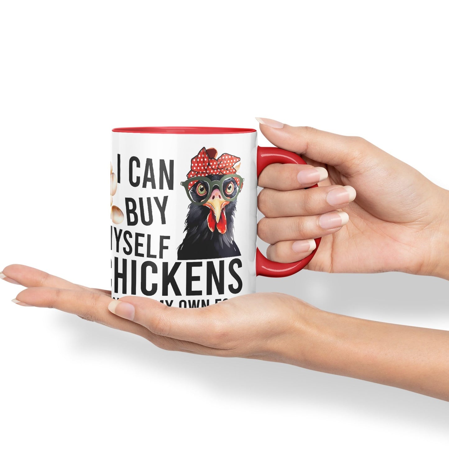 Vixar I can Buy Myself Chickens Sarcastic Joke Ceramic Coloured Mug Cup for Tea Coffee Hot Brew 330ml 11oz