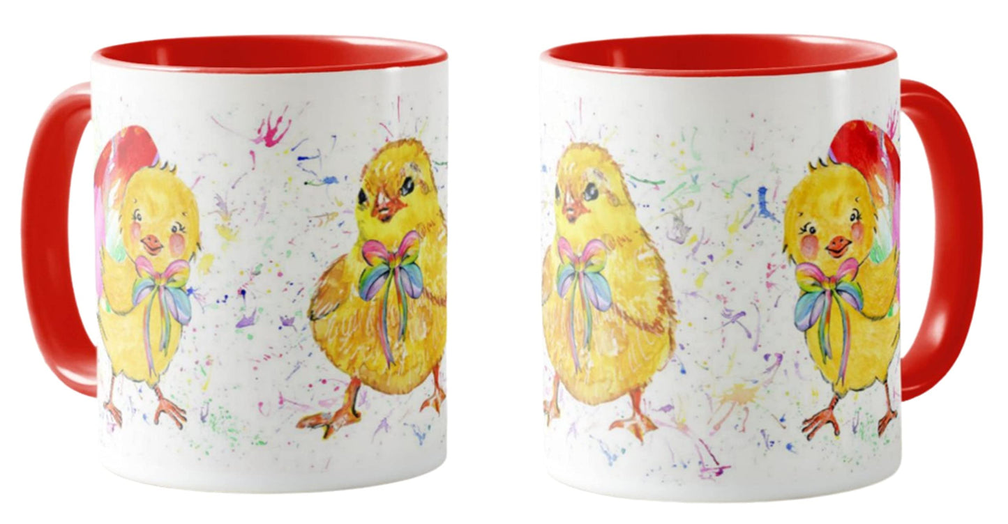 Easter Chicks Watercolour Art Coloured Mug Cup Gift Birthday Work Office Tea Coffee E04