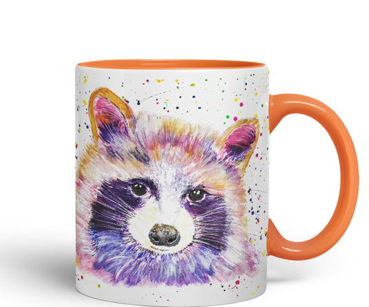 Racoon animals Watercolour Ceramic Coloured Mug Cup for Tea Coffee Hot brew 330ml 11Oz Gift