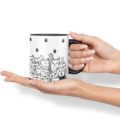 Vixar Cats mom dad Paws cat Lovers Coloured Ceramic Mug Cup Gift 330ml 11oz Work Office Tea Coffee