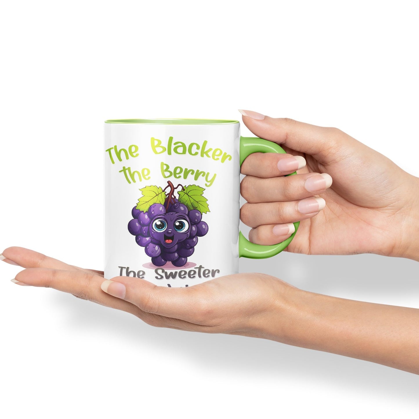 The Blacker The Berry The Sweeter The Juice Joke sarkasm Sarcastic Ceramic Coloured Mug Cup for Tea Coffee Hot Brew 330ml 11Oz Gift