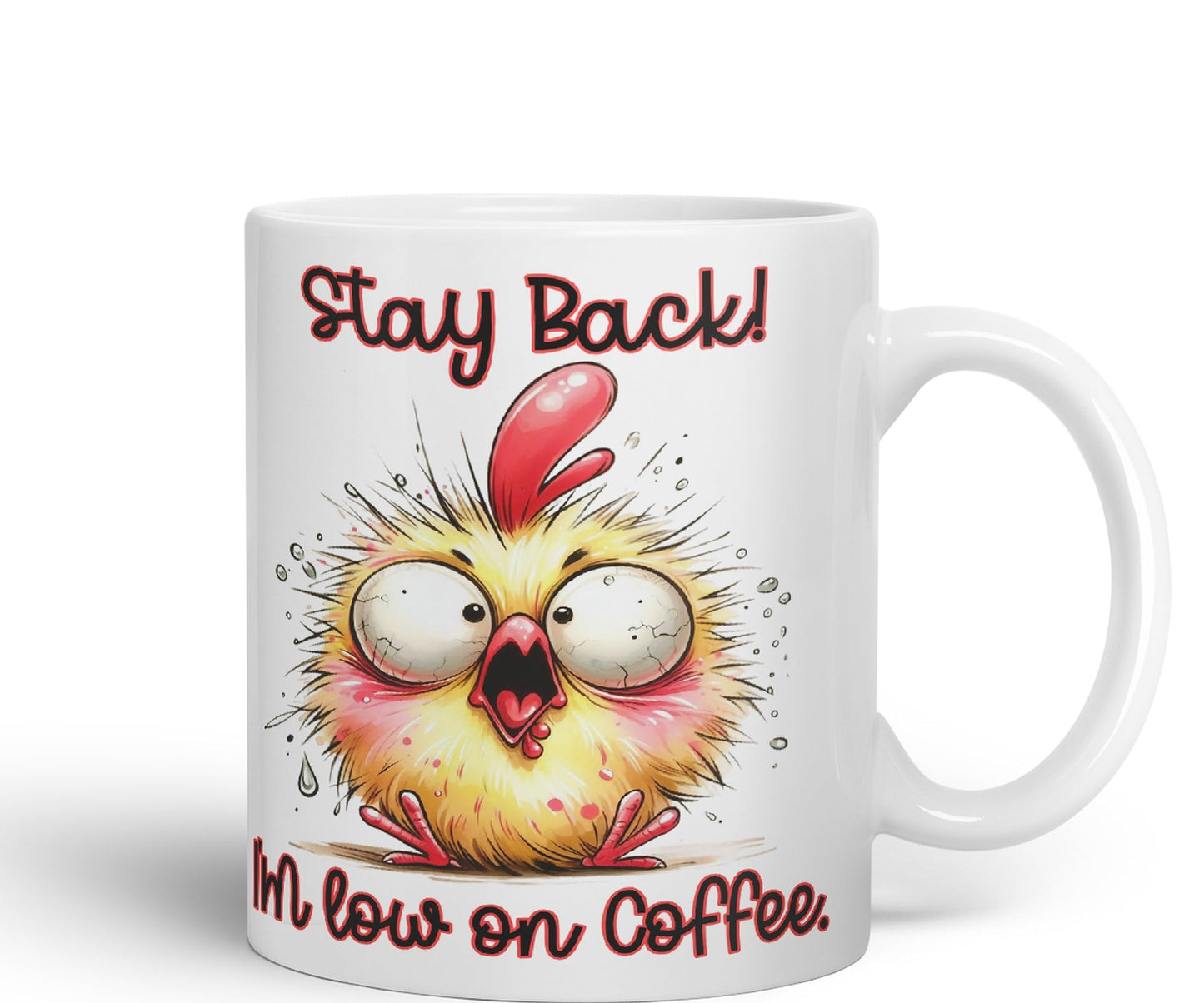 Stay Back! I'm Low on Coffee, Joke sarkasm Sarcastic Ceramic Coloured Mug Cup for Tea Coffee Hot Brew 330ml 11Oz Gift