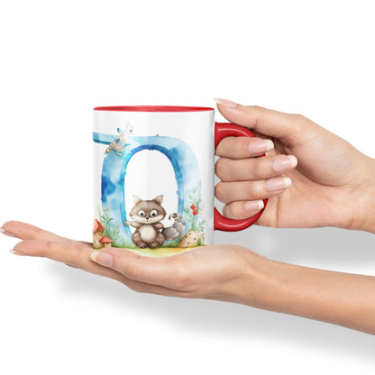 Letter Q mug, Animals Alphabet Letter Q Monogram animal for kids Ceramic Coloured Mug Cup for Tea Coffee Hot brew 330ml 11Oz Gift