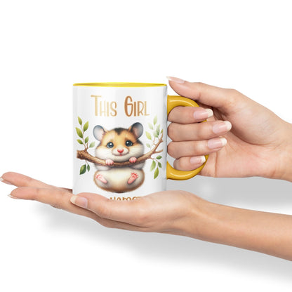 This Girl Loves Hamster Joke sarkasm Sarcastic Ceramic Coloured Mug Cup for Tea Coffee Hot Brew 330ml 11Oz Gift