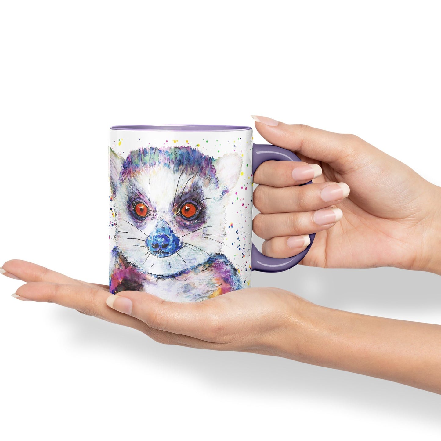 Vixar Lemur Watercolour Art Coloured 330 ml Mug Cup Gift Birthday Work Office Tea Coffee