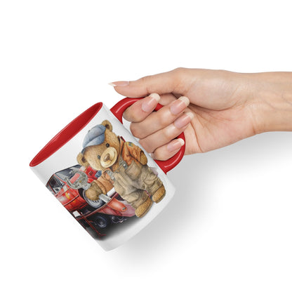 Vixar Teddy Bear Mechanic Ceramic Mug Coloured Mug Cup Gift Birthday Work Office Tea Coffee