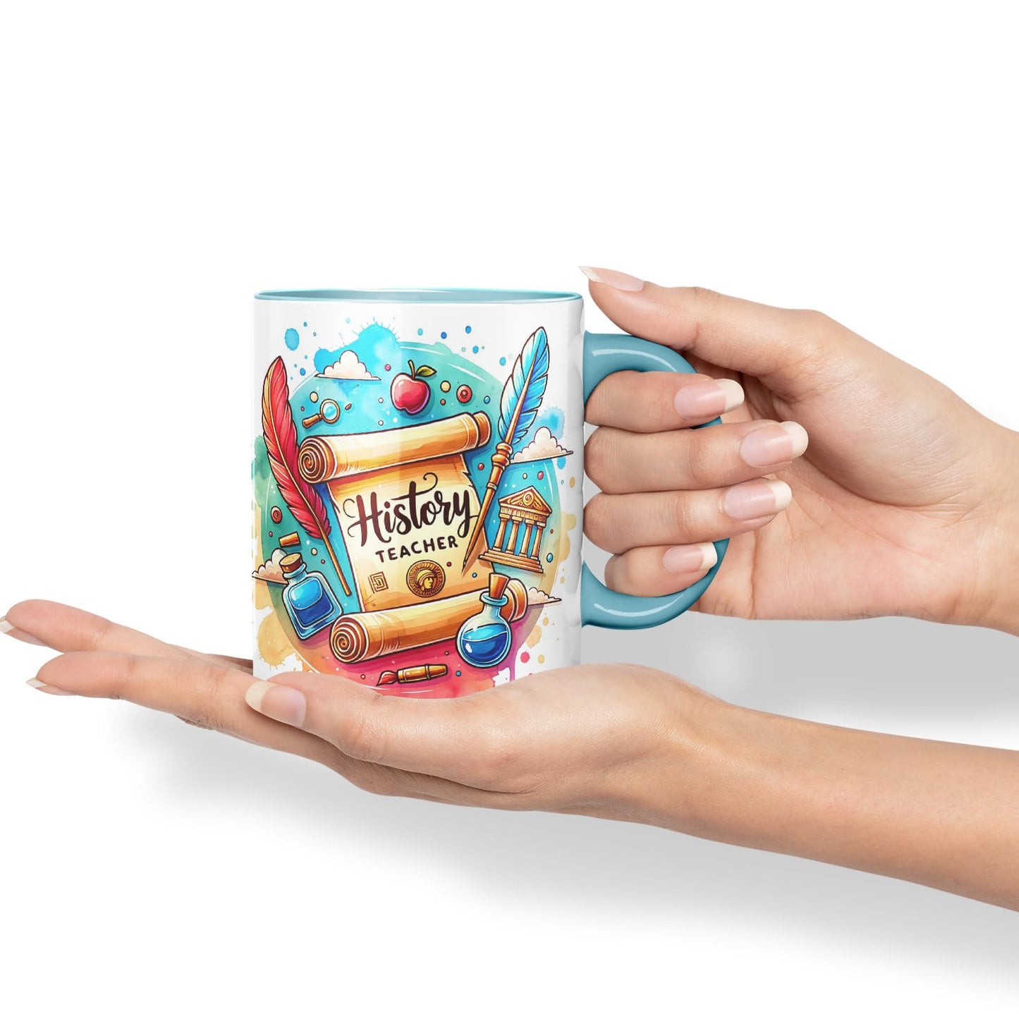 Vixar History Teacher Mug Thank You, End of School Gift Ceramic Coloured Mug Cup for Tea Coffee Hot Brew 330ml 11Oz Gift