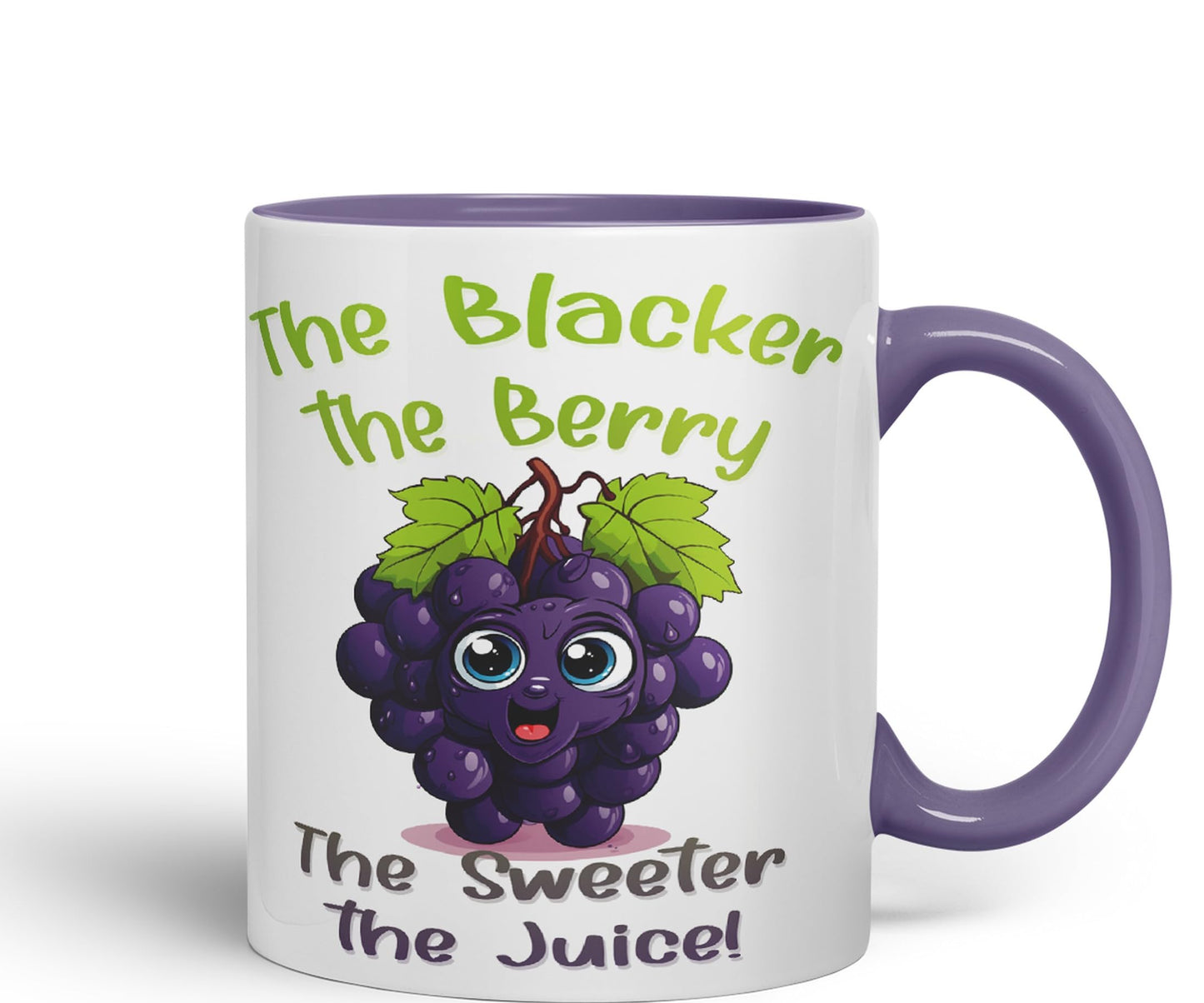 The Blacker The Berry The Sweeter The Juice Joke sarkasm Sarcastic Ceramic Coloured Mug Cup for Tea Coffee Hot Brew 330ml 11Oz Gift