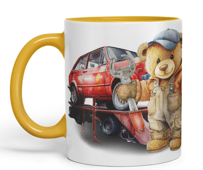 Vixar Teddy Bear Mechanic Ceramic Mug Coloured Mug Cup Gift Birthday Work Office Tea Coffee
