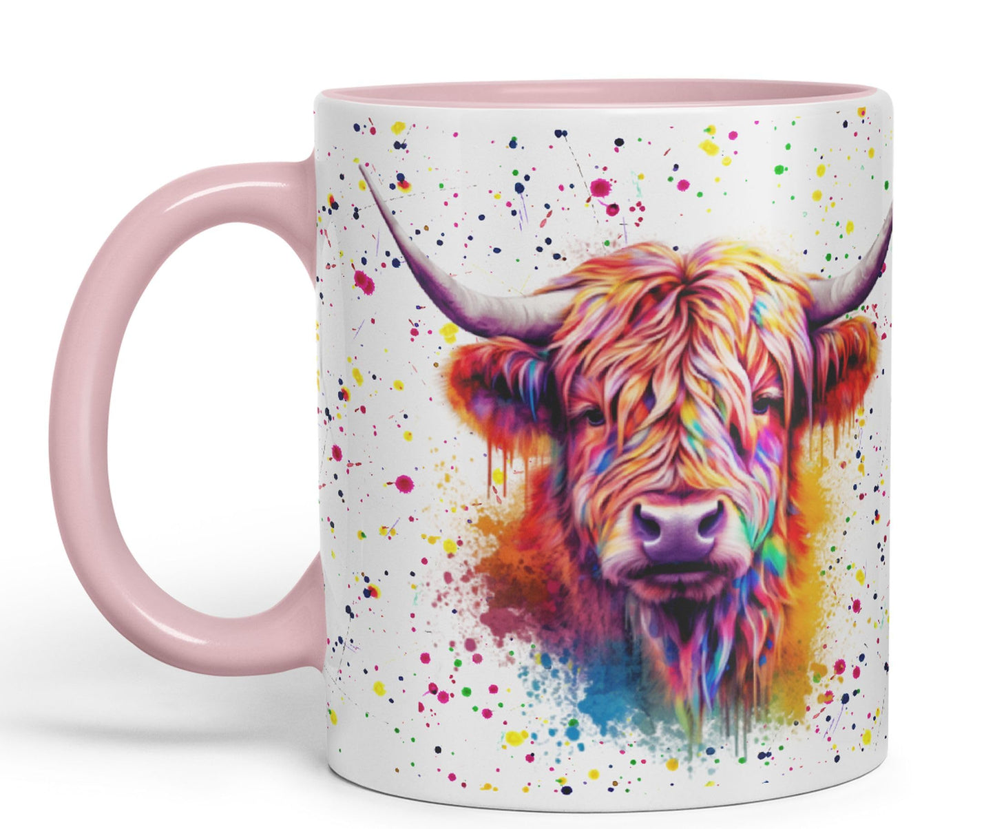 Highland Cow Scottish Farm Animals Watercolour Art Coloured 330 ml Mug Cup Gift Birthday Work Office Tea Coffee (hc4)