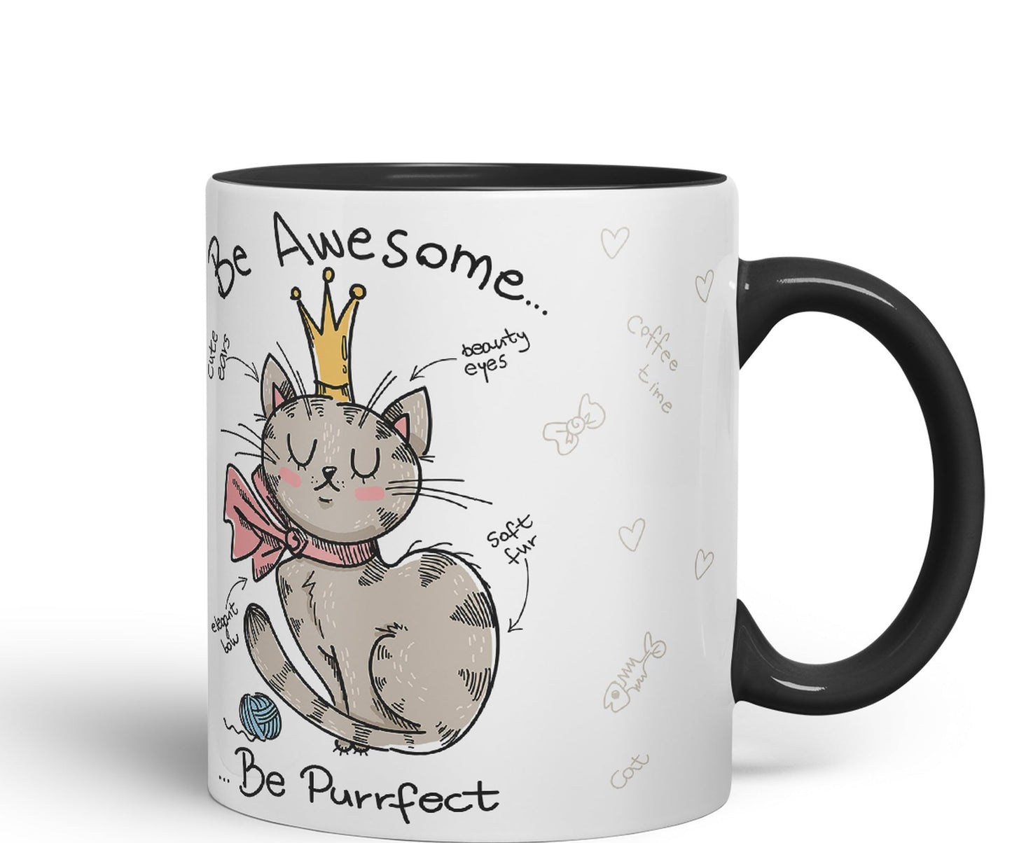 Vixar Be Awesome... Cat Ceramic Coloured Mug Cup Gift Tea Coffee Christmas Office Home Sarcastic Joke